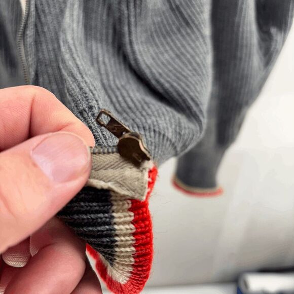 Vintage Distressed Dehen Full Zip Cardigan Wool Sweater Mens Large 60s USA - Picture 5 of 11